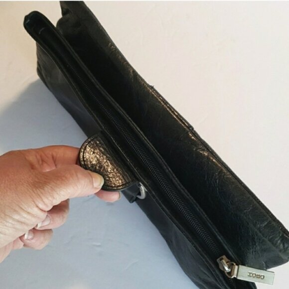 HOBO  Madeline Fold Over Distressed Leather Clutch - Picture 8 of 14